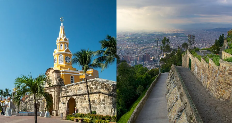 Plan Turístico Bogotá y Cartagena 7 días 6 noches – City tour histórico, Monserrate, Catedral de Sal, Castillo de San Felipe y tour a Barú